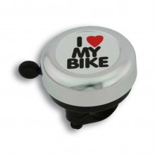 Звонок Green Cycle GBL-251 I love my bike cтальной белый