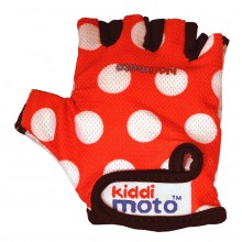 Рукавички дитячі Kiddimoto красные в белый горошек, розмір М на возраст 4-7 лет