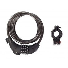 Кодовый замок Green Cycle GLK-189 в силиконовой обойме 8x150см, смена кода, светодиодная подсветка циферблата, чорний+ крепление