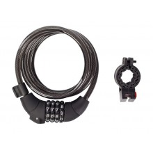 Кодовый замок Green Cycle GLK-189 в силиконовой обойме 12x150см, смена кода, светодиодная подсветка циферблата, чорний+ крепление