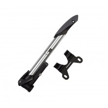 Мининасос Green Cycle GPM-335 телескопический алюминиевый с манометром, 100psi, presta+schrader, серебристый